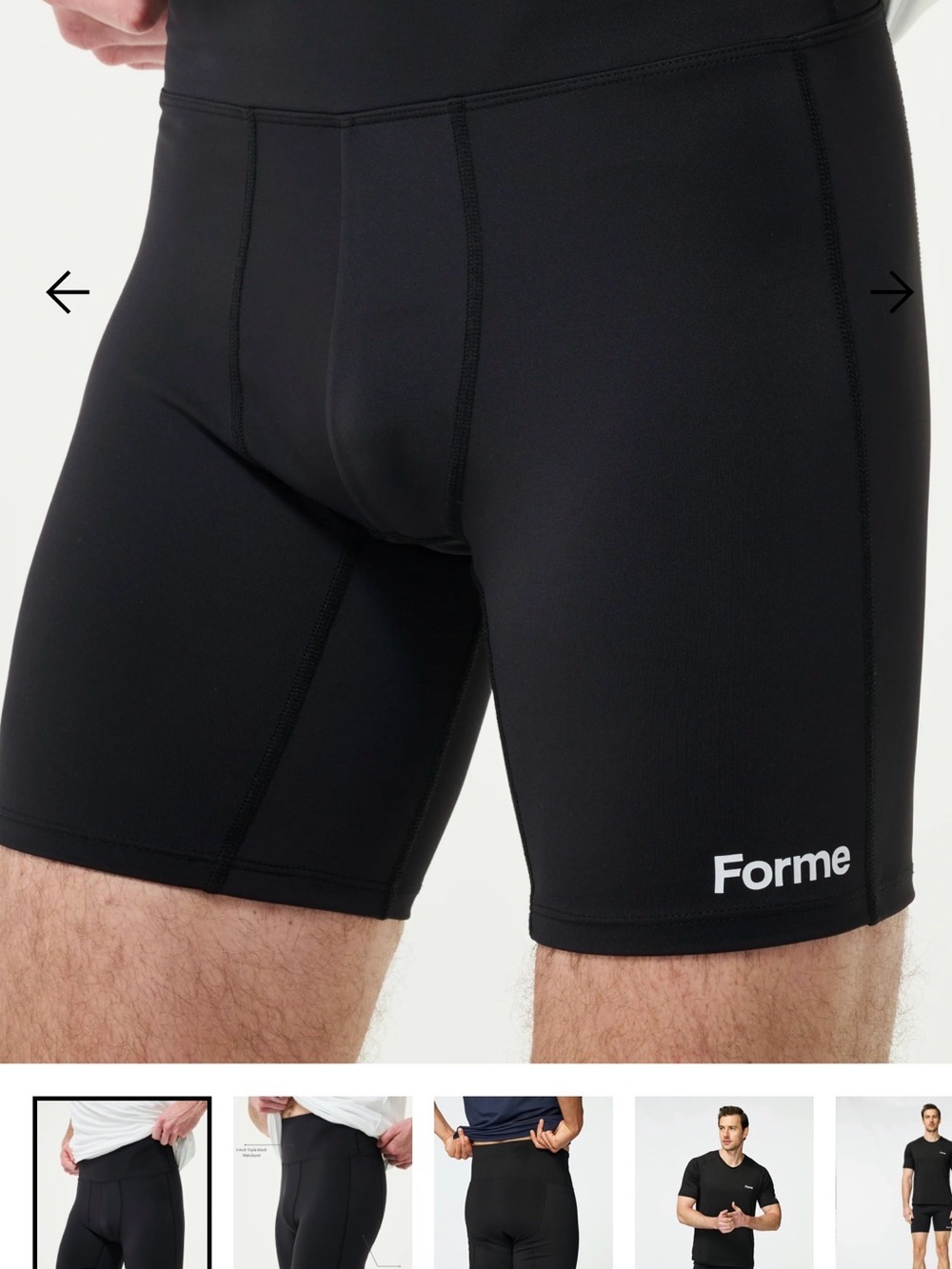 Forme Men's Black Compression Training Shorts